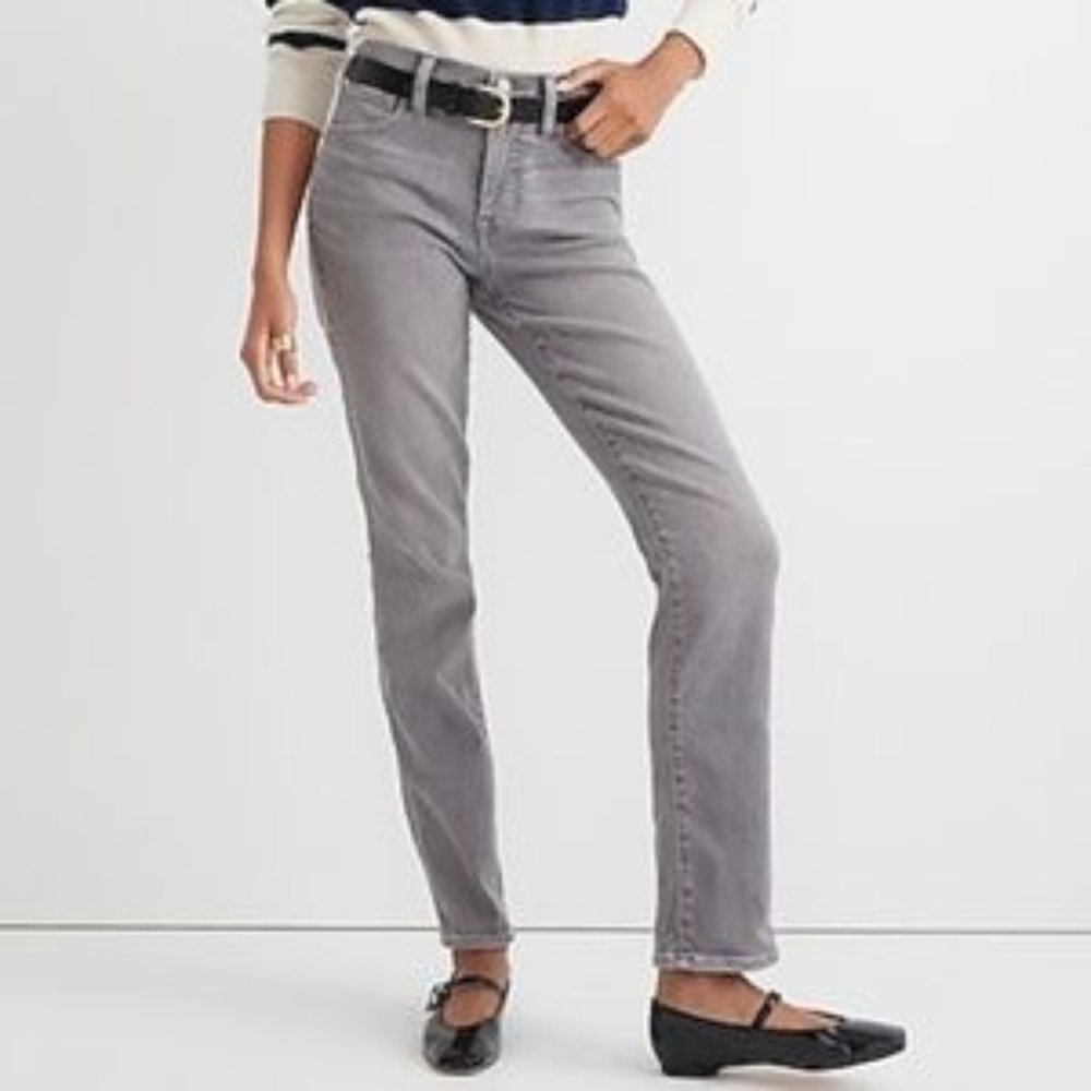 J. Crew 9" Vintage Slim-Straight Jeans in Grey Dove Wash Fall 2022 - Size 26